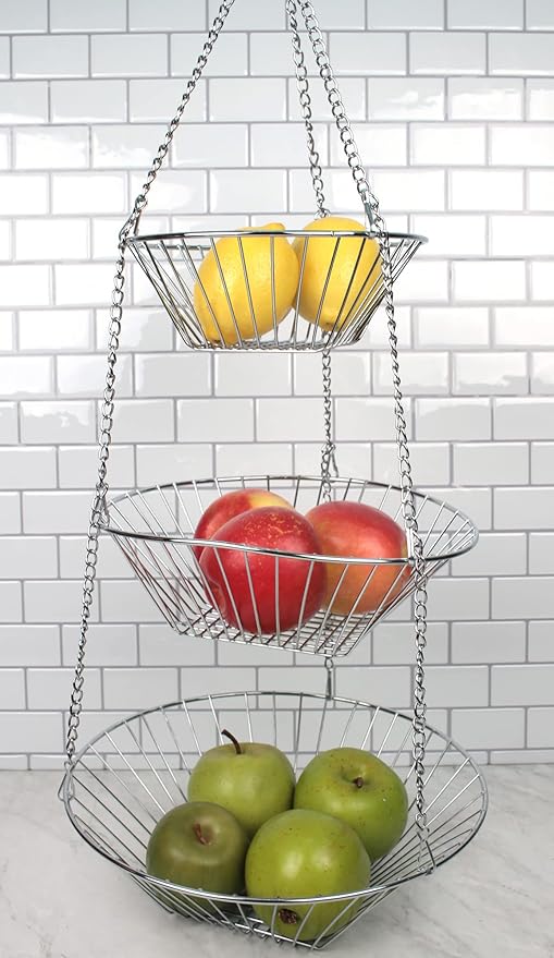 RSVP 30-by-12-Inch 3-Tier Wire Hanging Basket - Image 2