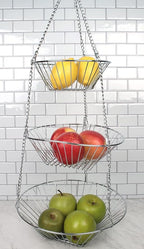 RSVP 30-by-12-Inch 3-Tier Wire Hanging Basket - Image 2