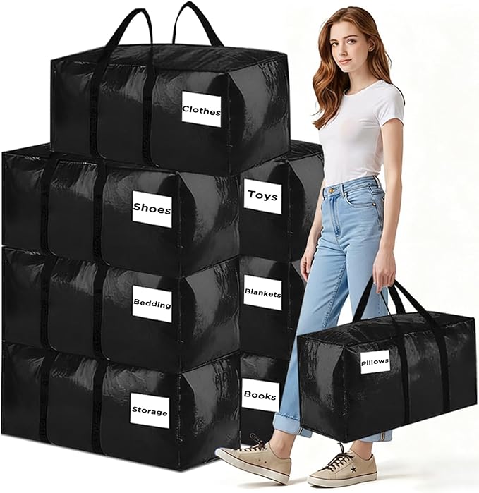 8 Pack Extra Large Moving Bags Heavy Duty Storage Bags by BETU
