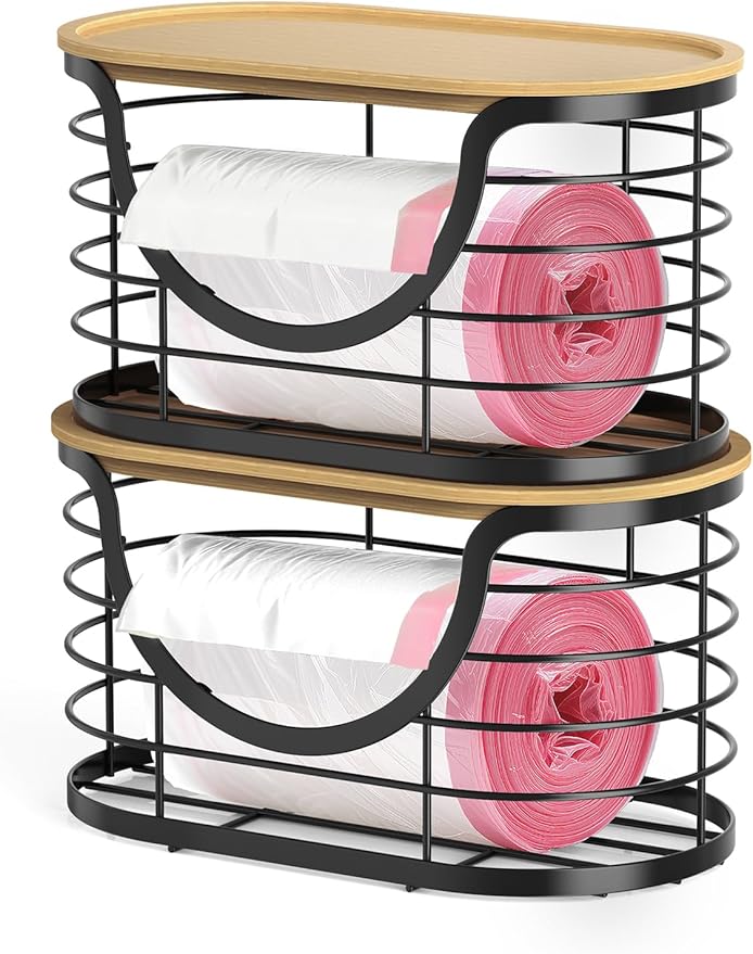 2 Pack Trash Bag Holder，Stackable Trashbag Dispenser by Unknown