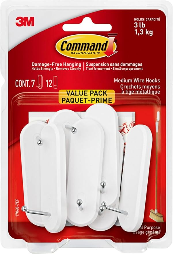 Command Medium Wire Hooks Value Pack, Organize Damage-Free by Command