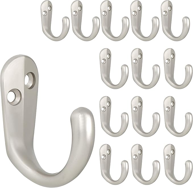 IBosins 15PCS Coat Hooks Wall Mounted Single Prong Robe Hook by IBosins
