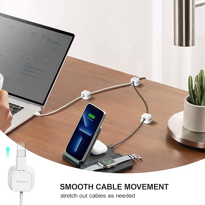 12 Pack Magnetic Cable Clip Organizer Cord Holder, Picozon Adhesive Cable - Image 3