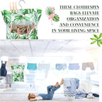 2 Pcs Clothespin Bag with Hanging Hook Waterproof Laundry 13" x 12" Clothes Pin - Image 5
