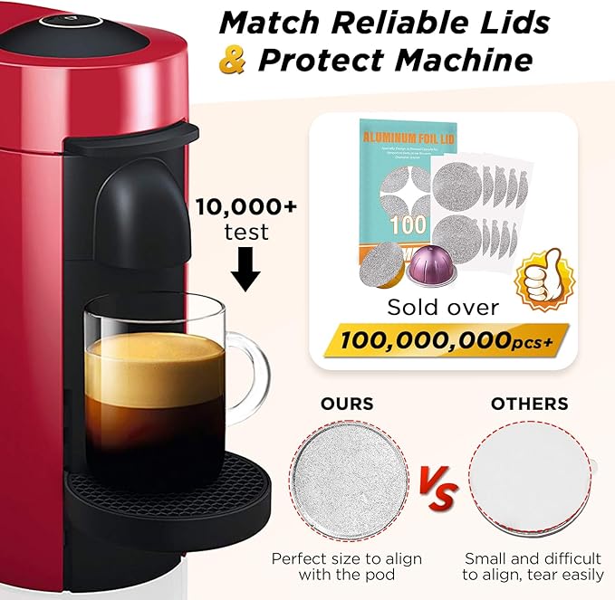 CAPMESSO Reusable Vertuo Pod Refill Kit, Faster Seal Reusable Nespresso Vertuo - Image 4