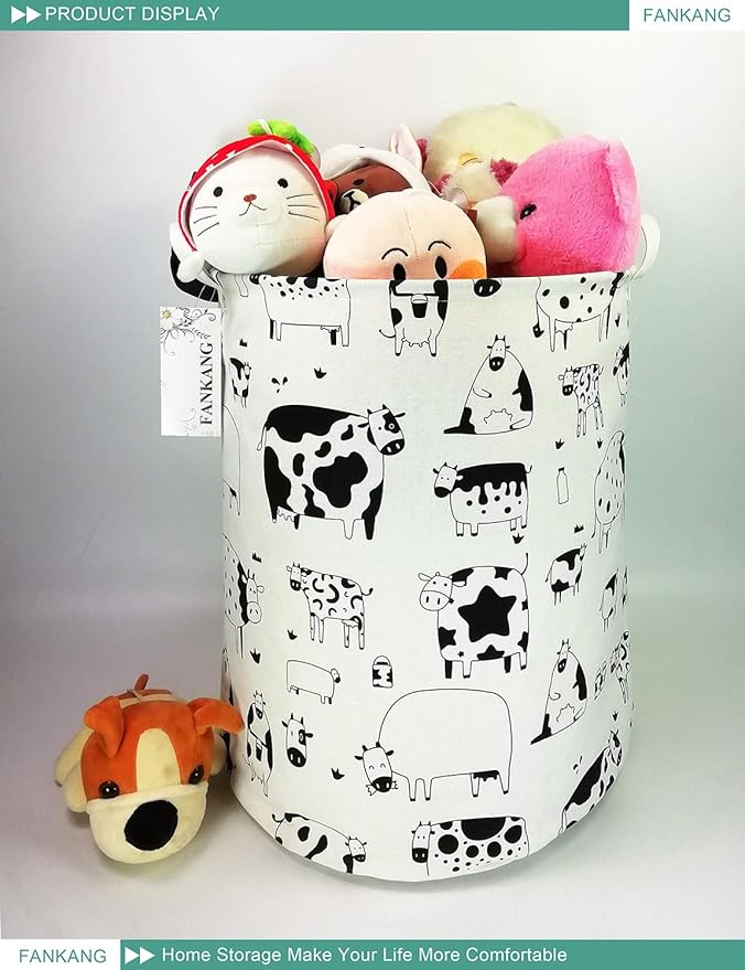 FANKANG Storage Basket, Nursery Hamper Canvas Laundry Basket Foldable - Image 7