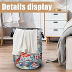 Watercolor Red Bird Laundry Basket, Foldable Winter Cardinal Laundry Hamper - Image 6