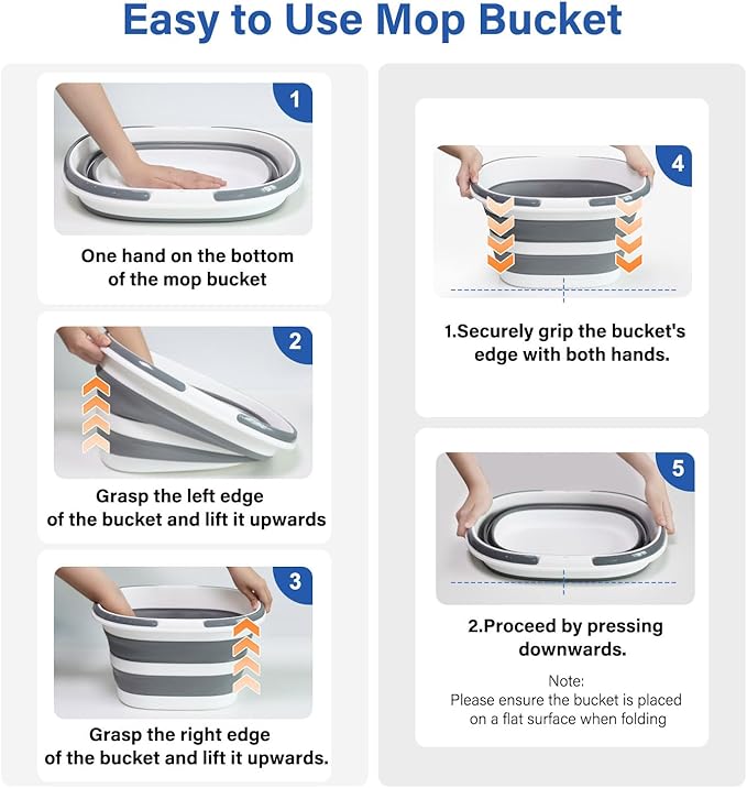 Lesipee Upgraded 16L Collapsible Mop Bucket - Image 4