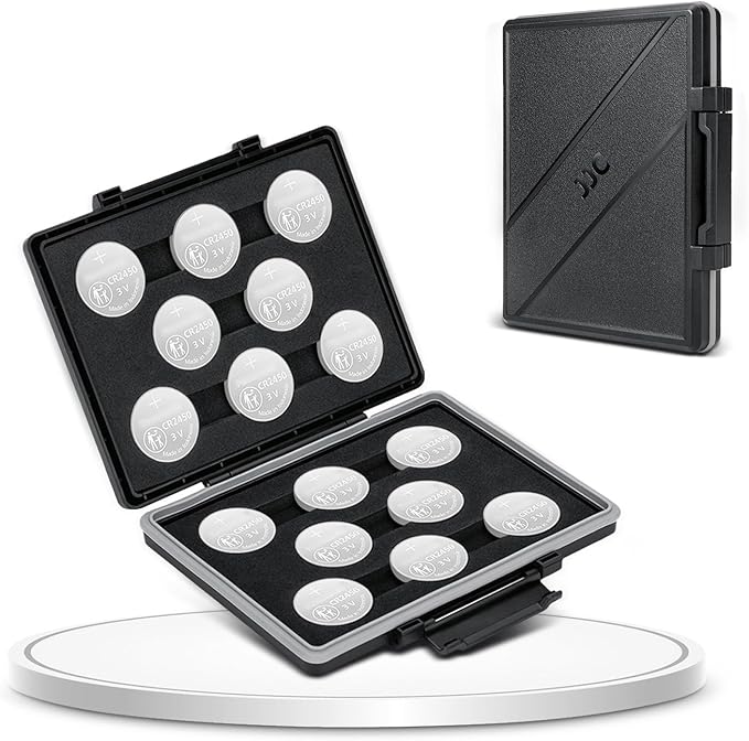 JJC CR2450 CR2430 CR2412 Battery Case Holder Storage, Water-Resistant, Button by JJC