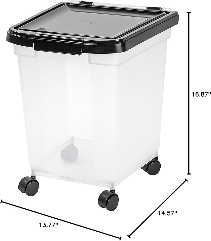IRIS USA Airtight Dog Food Storage Container, WeatherPro, Removable Wheels - Image 12