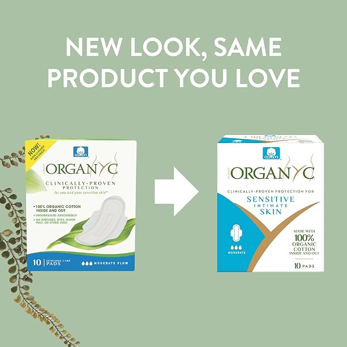 Organyc 100% Certified Organic Cotton Feminine Pads, Moderate Flow - Image 3