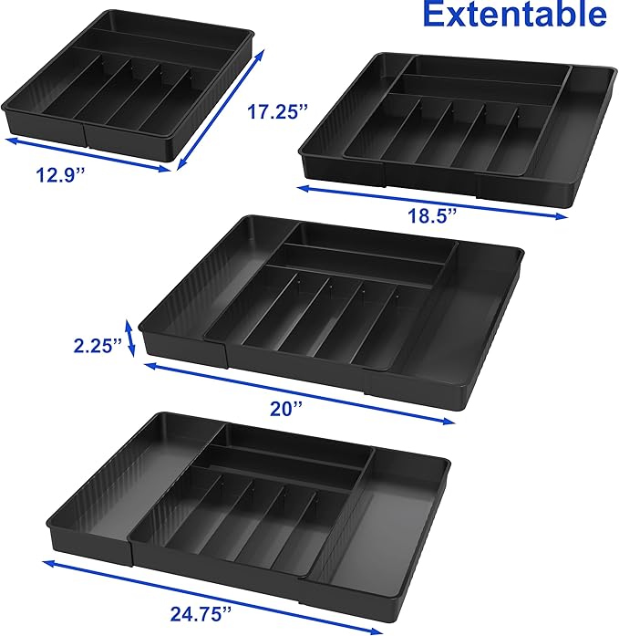 Simple Houseware Expandable Kitchen Drawer Flatware Organizer - Image 2