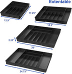 Simple Houseware Expandable Kitchen Drawer Flatware Organizer - Image 2