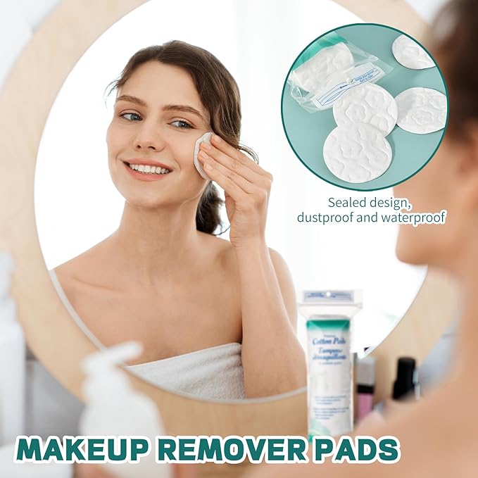Premium Cotton Rounds for Face, 100% Pure & Natural Facial Cleansing Round Pads - Image 7
