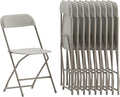 Flash Furniture Hercules Series Plastic Folding Chairs for Parties and Weddings, Stackable Commercial Event Seats, Set of 10, Beige by FlashFurniture