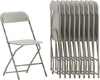 Flash Furniture Hercules Series Plastic Folding Chairs for Parties and Weddings, Stackable Commercial Event Seats, Set of 10, Beige by FlashFurniture