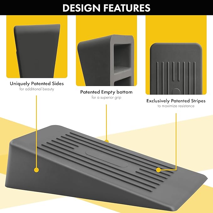 Big Door Stoppers for Bottom of Door 2 Pack, 1.9” Anti-Skid Rubber Door Stop - Image 2