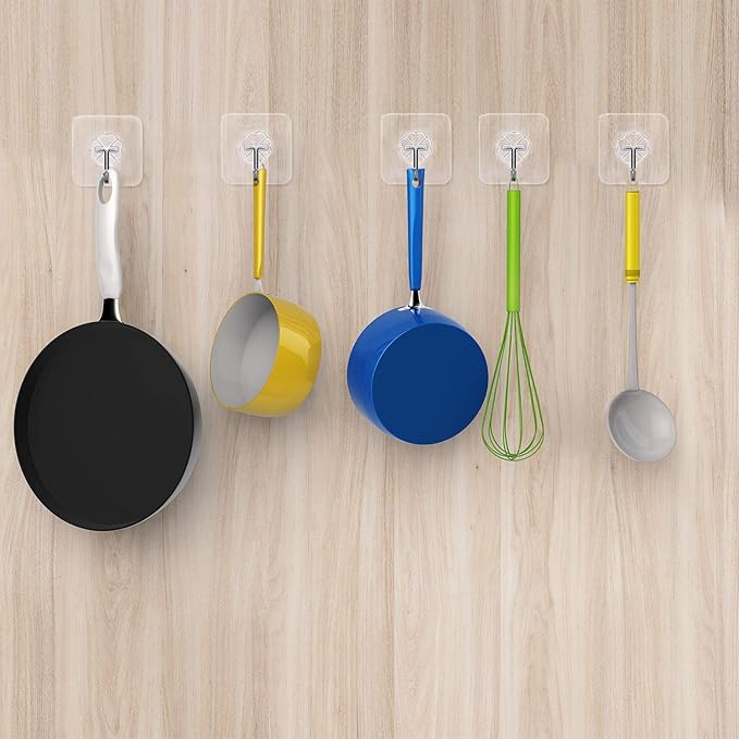 Heavy Duty Adhesive Hooks 33 lb 15KG, Waterproof and Oilproof Reusable Seamless - Image 8