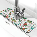 Dinosaur Christmas Happy New Year Kitchen Sink Splash Guard Faucet Mat Super by Unknown