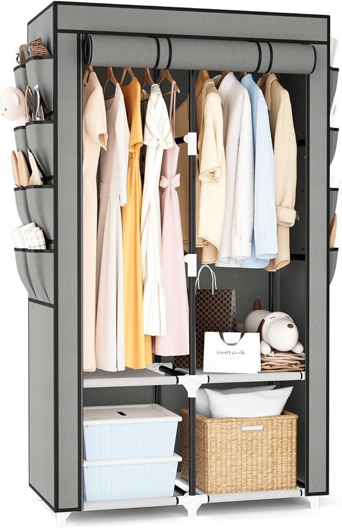 Portable Closet for Hanging Clothes, Portable Wardrobe Closet by BRFOYU