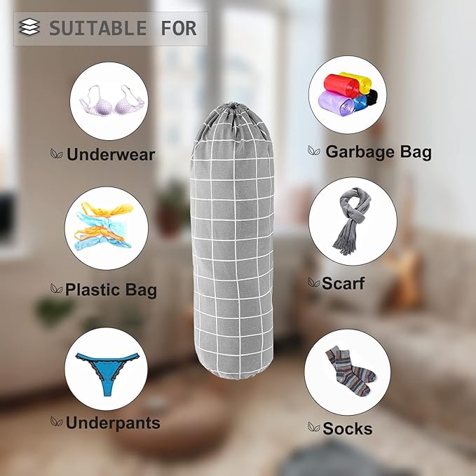 SYIPO Plastic Bag Holder, Wall Mount Organizer, Shopping Bags Carrier, Washable - Image 5