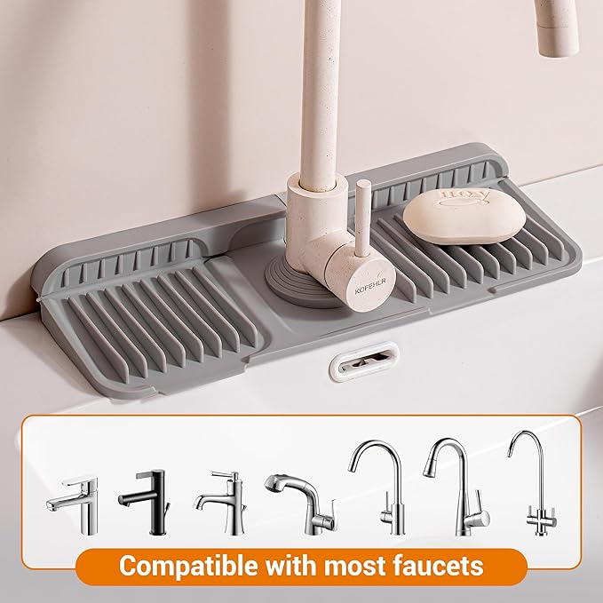 Faucet Mat for Kitchen Sink, Snap-On Design & 7°slope Fast Drain, Folding Sink - Image 7