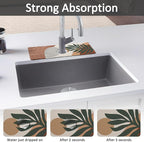 2PCS 15" X 5.5" Kitchen Sink Splash Guard Faucet Mat Boho Super Absorbent Fast - Image 3