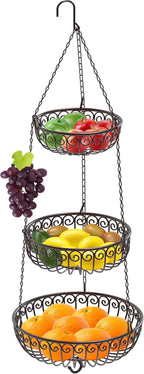 Simple Houseware 3-Tier Fruit Hanging Basket by SimpleHouseware