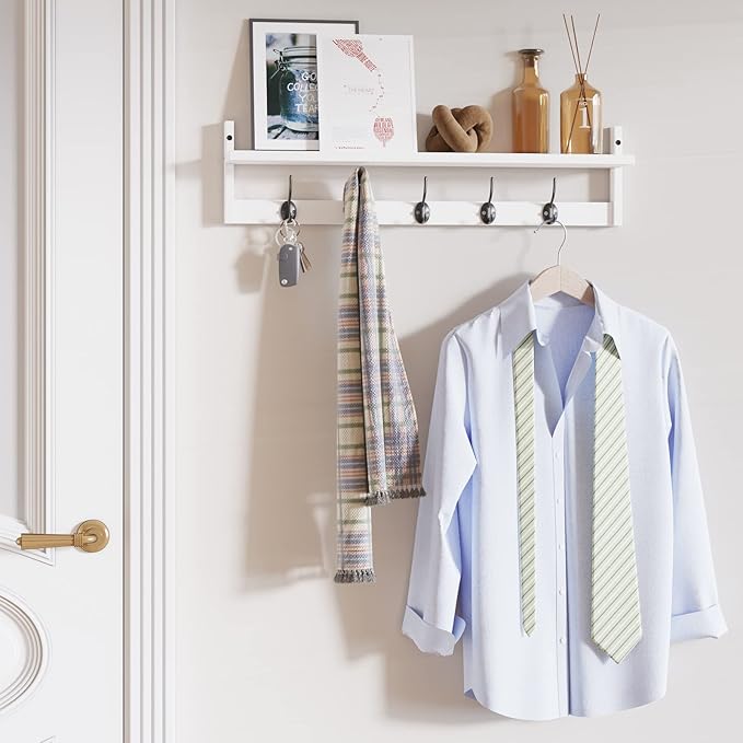BAMEOS Wall-Mounted Wood Shelf - Image 2
