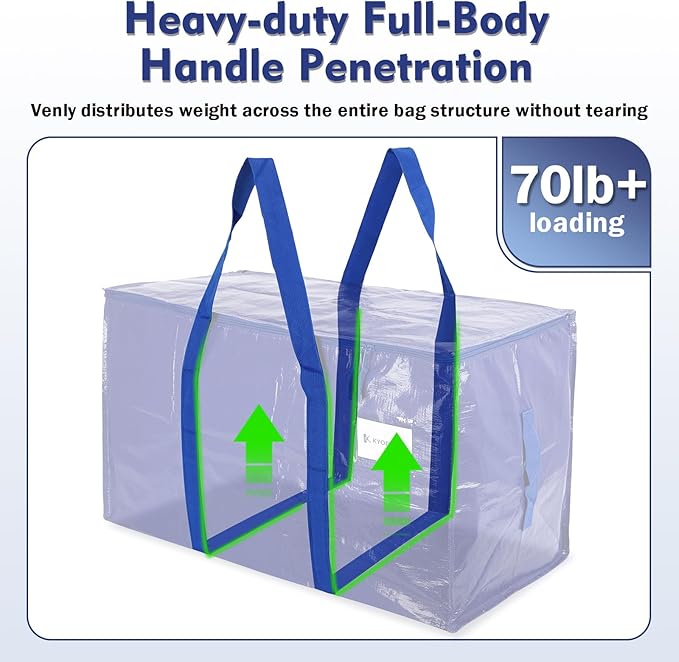 KYODOLED 6 Pack Extra Heavy Duty Blue Moving Bags - Image 6