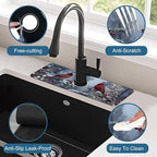 Winter Sink Splash Guard Faucet Mat Cardinal Christmas Super Absorbent Fast - Image 4