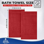 DAN RIVER Bath Towels Set of 4, 27 x 54 Inches, 100% Cotton, Larger & Lighter - Image 2