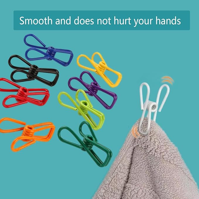 skrnrhrery30 Pack 2 inch Colored Clothes peg, Practical PVCWaterproof Stainless - Image 5