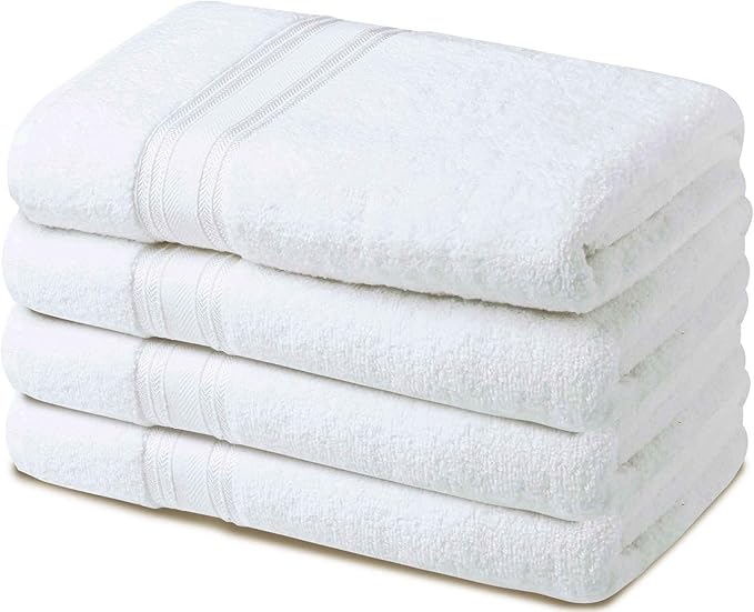 Large Bath Towels Set of 4 – 27x54 Inches – 100% Cotton – Quick Dry & Highly by ARCHOME