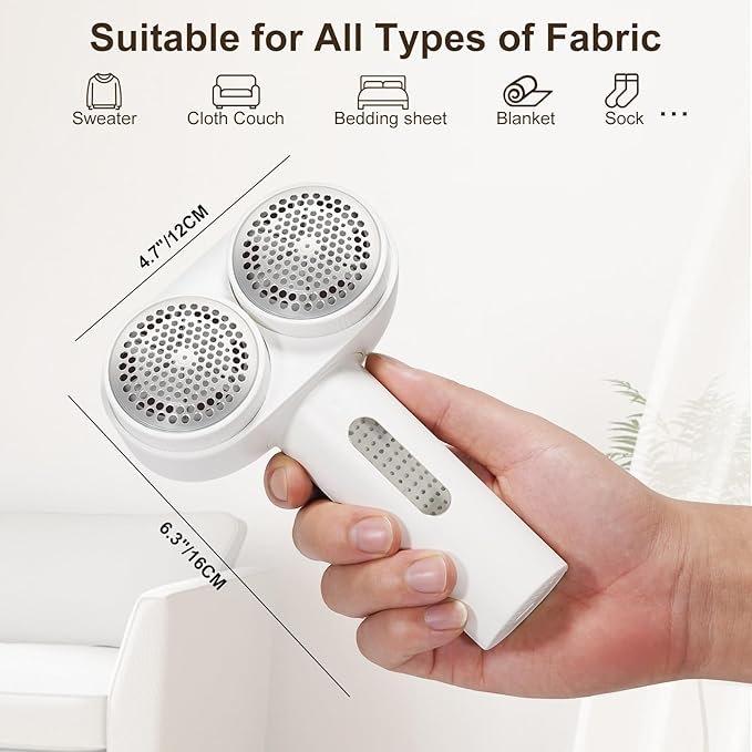 Fabric Shaver, Handzee Electric Lint Shaver, Dual Motor Sweater Shaver - Image 6