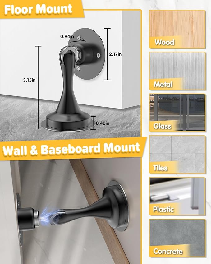 Magnetic Door Stoppers for Bottom of Door - Image 3