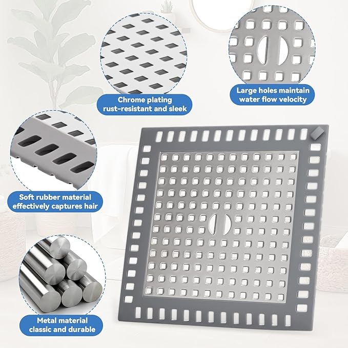 Shower Drain Hair Catcher, 4.72" Shower Drain Cover, All-in-One Universal Sink - Image 6