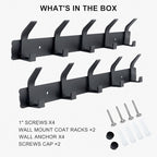 Coat Rack Wall Mounted, 5 Coat Hooks - Image 7