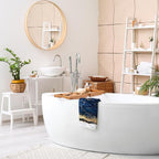 HAISUKA Blue & Gold Marble Lightweight Bath & Kitchen Towels - Image 6