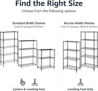 Amazon Basics 3-Shelf Adjustable Heavy Duty Steel Wire Rack Storage Shelving Organizer with Storage Space, Versatility and Ease of Use for Kitchen, Garage, 23.2" L x 13.4" W x 30" H, Black - Image 5