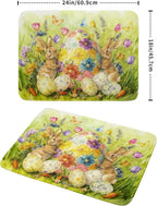 Easter Bunny Dish Drying Mat 18x24 Inch Eggs Floral Green Drying Pad - Image 2