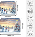Christmas Tree and Snowman Dish Drying Mat - Image 2