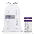 happimess 13.2 Gallon Drawstring Trash Bags, Lavender Scent, Heavy Duty MDPE by Happimess