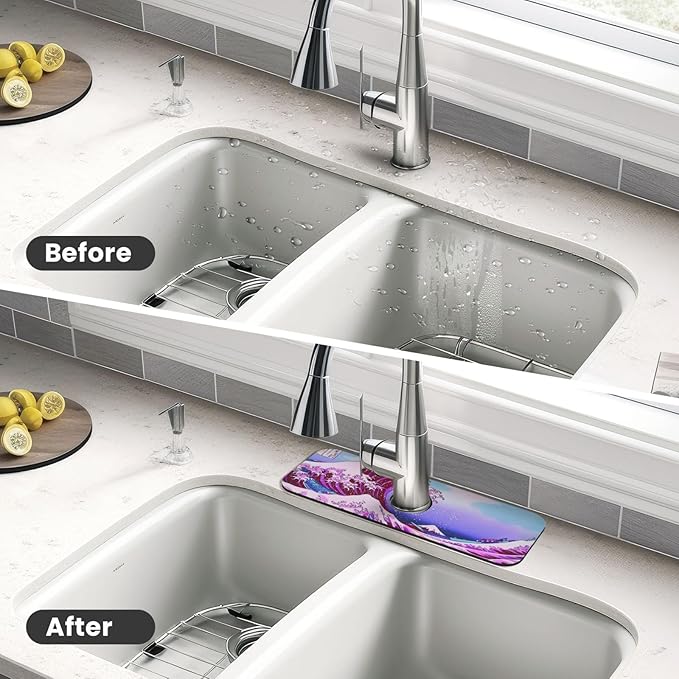 Wave Kitchen sink faucet pad, strong water absorption, anti slip, very suitable - Image 4