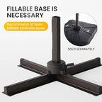 10 X 13 FT Cantilever Patio Umbrella with LED Lights Outdoor Heavy Duty Double Top Windproof Rectangle Offset Umbrellas with 360-degree Rotation for Pool Deck Backyard, Black - Image 5