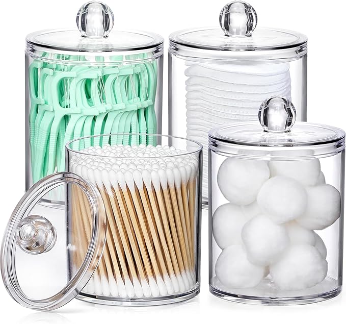 4 Pack Acrylic Qtip Holder Dispenser - Image 9