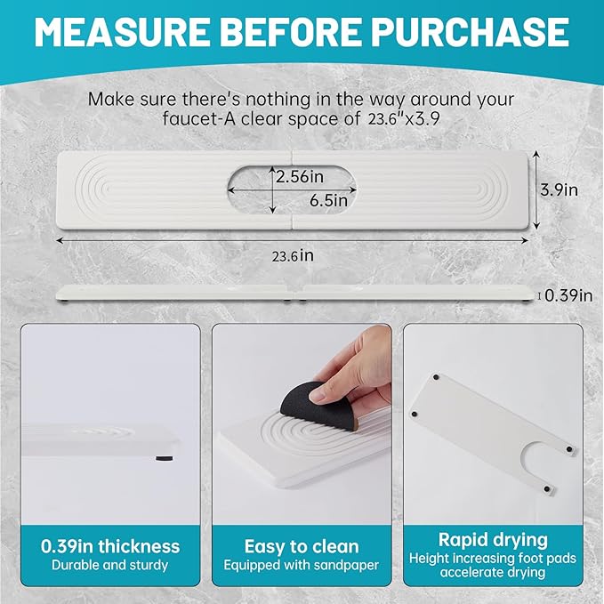 Stone Faucet Mat for Kitchen Sink - Image 2