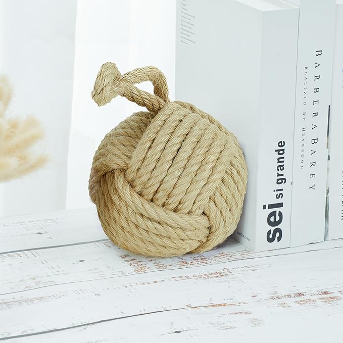 Marwood Rope Knot Door Stops Decorative Nautical Ball Door Stopper Handmade - Image 5