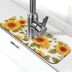 Kitchen Faucet Mat 15 x 5.5 Inch Sunflowers Faucet Draining Mat Absorbent by Neonvane