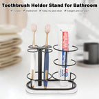 HarJue Toothbrush Holder Stand for Bathroom, Metal Toothbrush Organizer - Image 5
